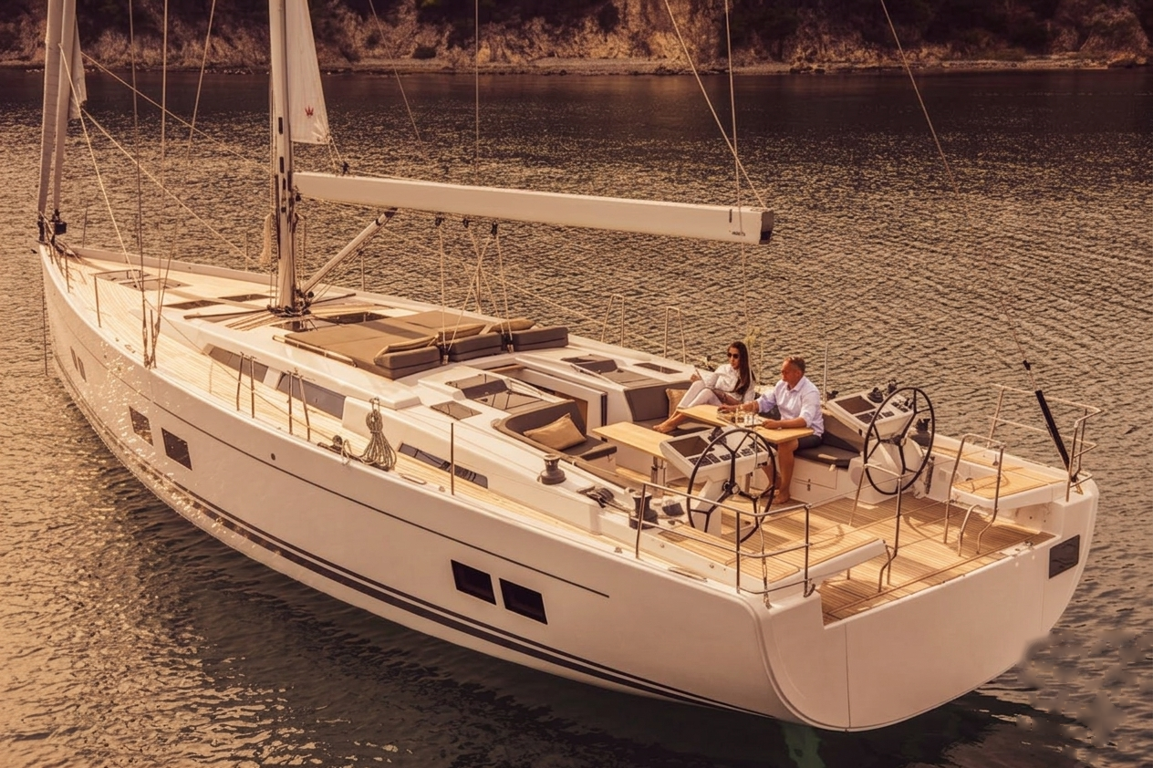 Velero Hanse 588 en la Costa Brava